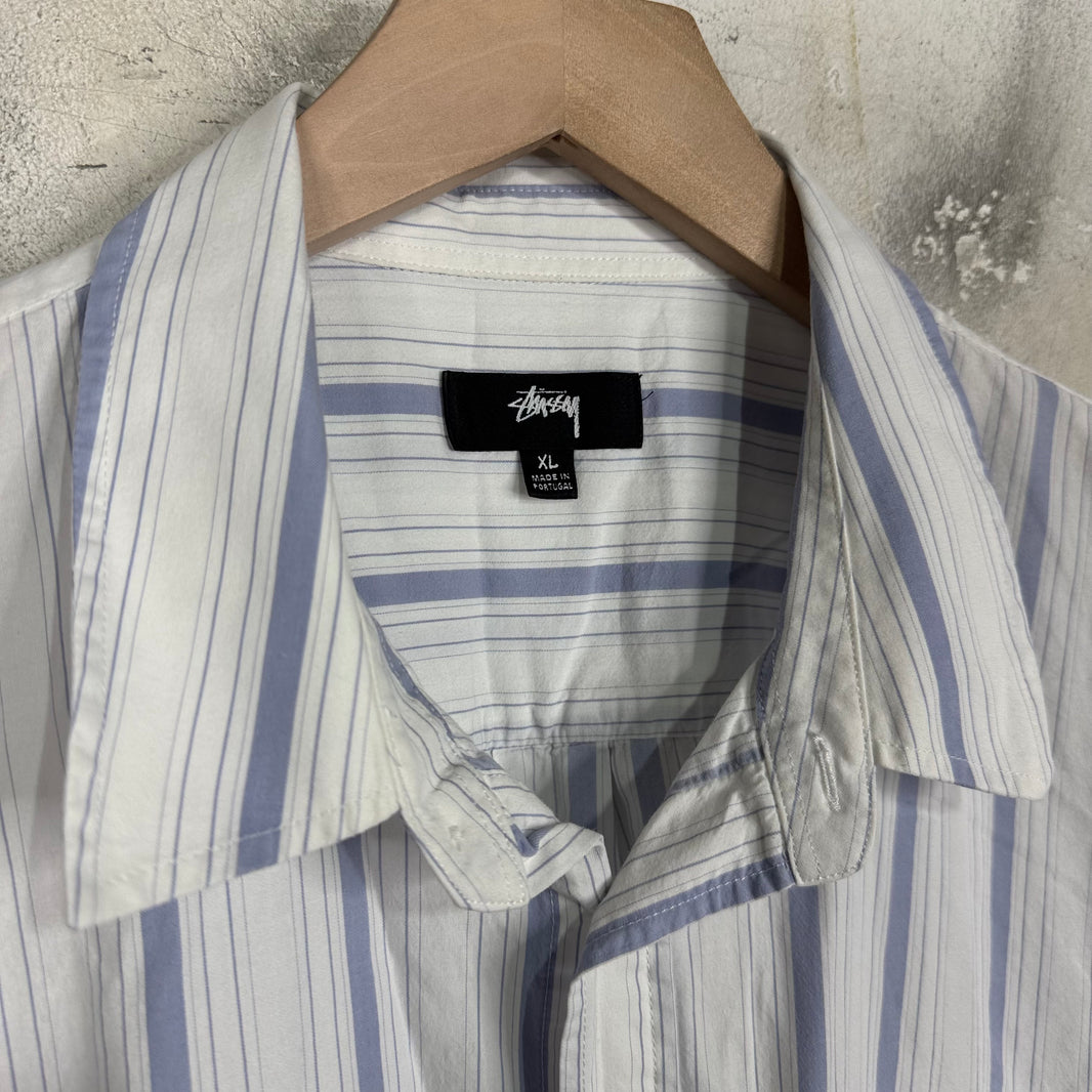 Stussy Dragon Logo Striped SS Shirt