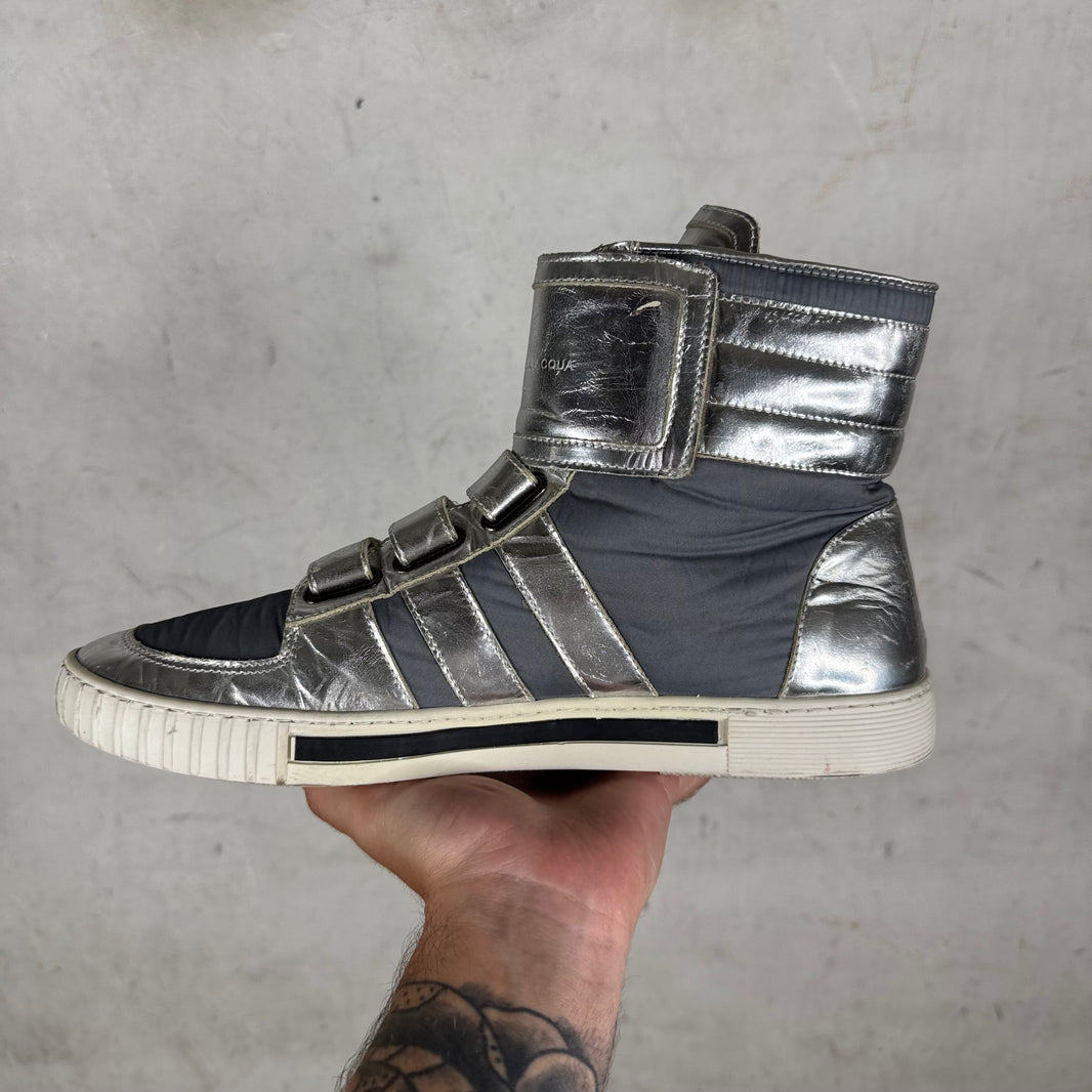 Allesandro Dellacqua Silver Strapped High Sneakers
