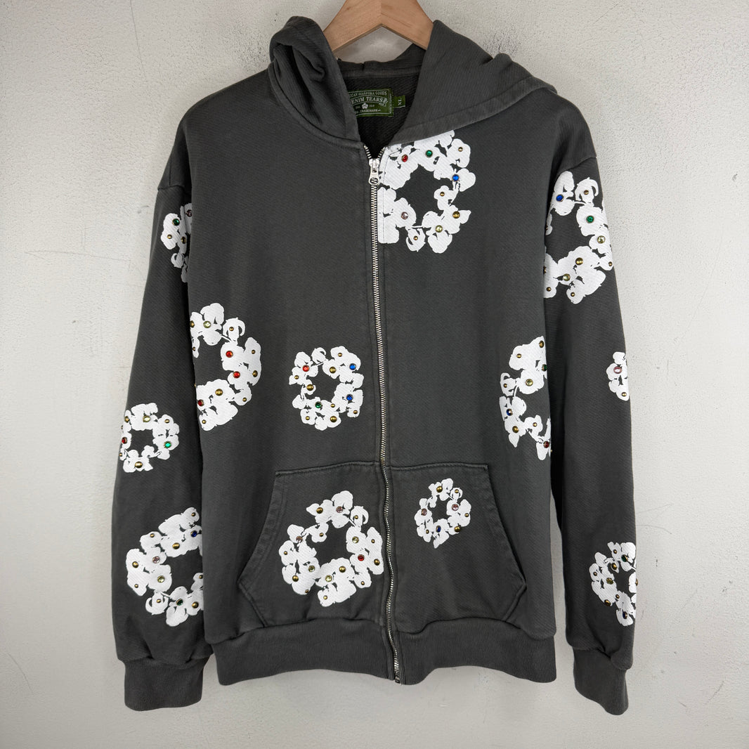 Denim Tears Rhinestone Zip-Up Hoodie