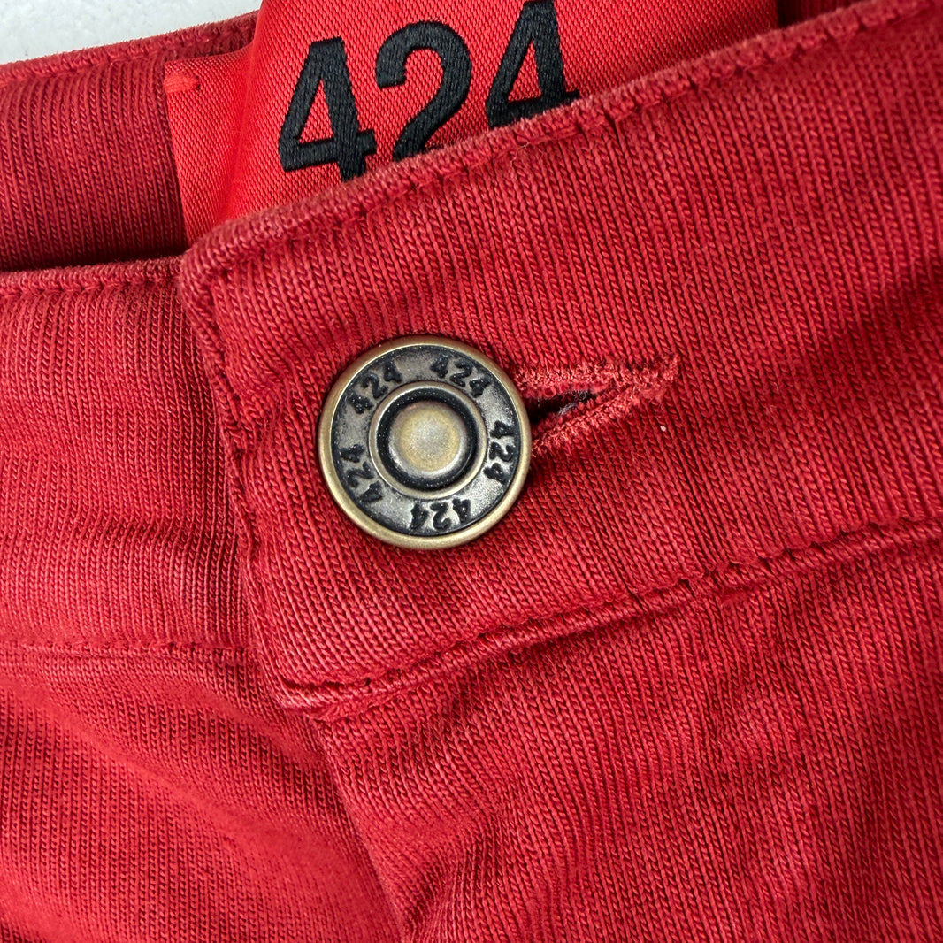 424 Red 5 Pocket Sweatpants