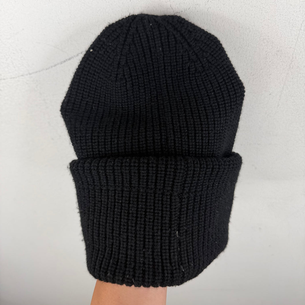 Moncler Black Ribbed Beanie