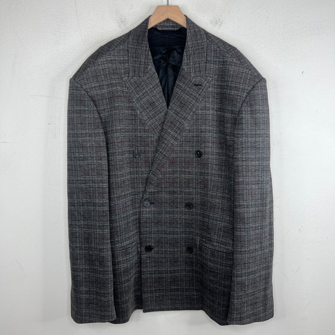 Balenciaga Double Breasted Plaid Blazer