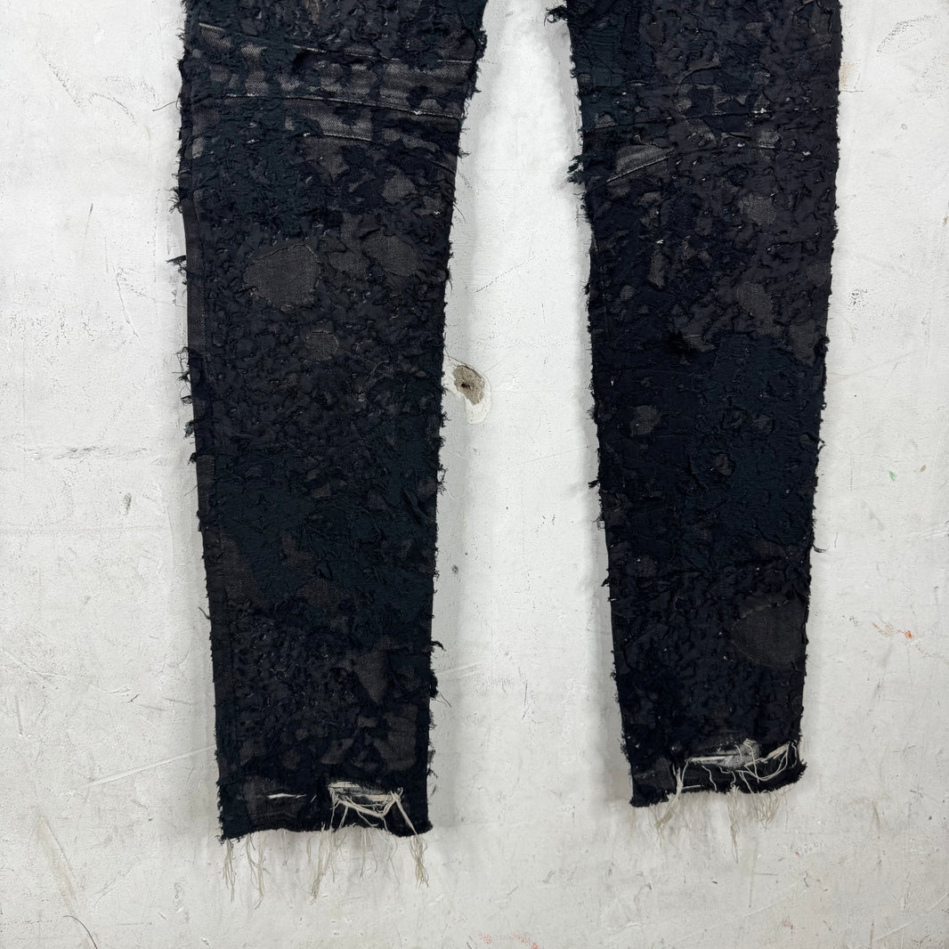 Balmain Custom Laced Boro Biker Jeans
