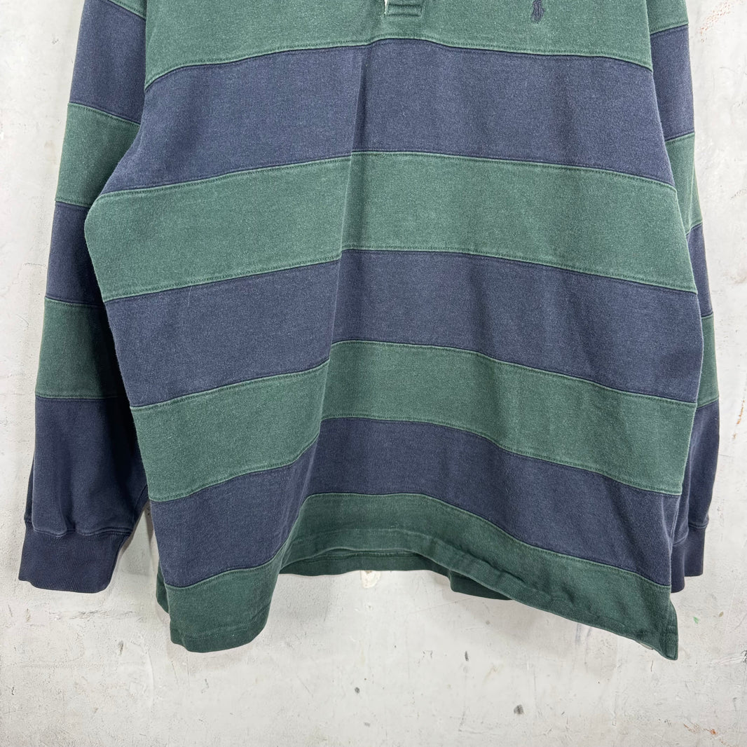Ralph Lauren Green/Navy Striped Rugby