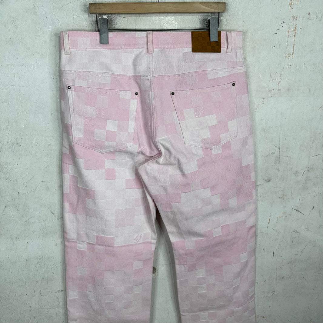 Louis Vuitton Pink Damier Loose Jeans