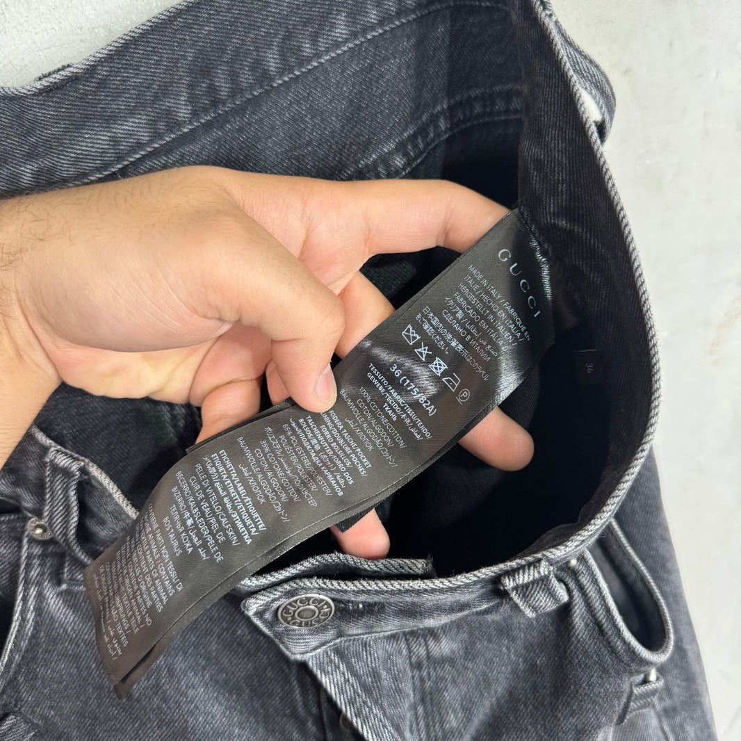 Gucci Charcoal Wash Horse Bit Jeans