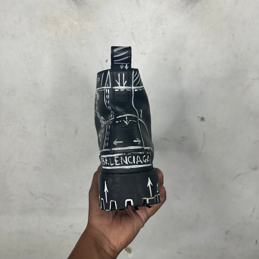 Balenciaga Sketch Leather Strike Boots