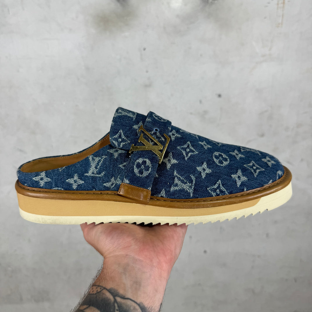Louis Vuitton Denim Monogram Mules