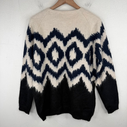 Prada Blue/Beige Mohair Knit Sweater
