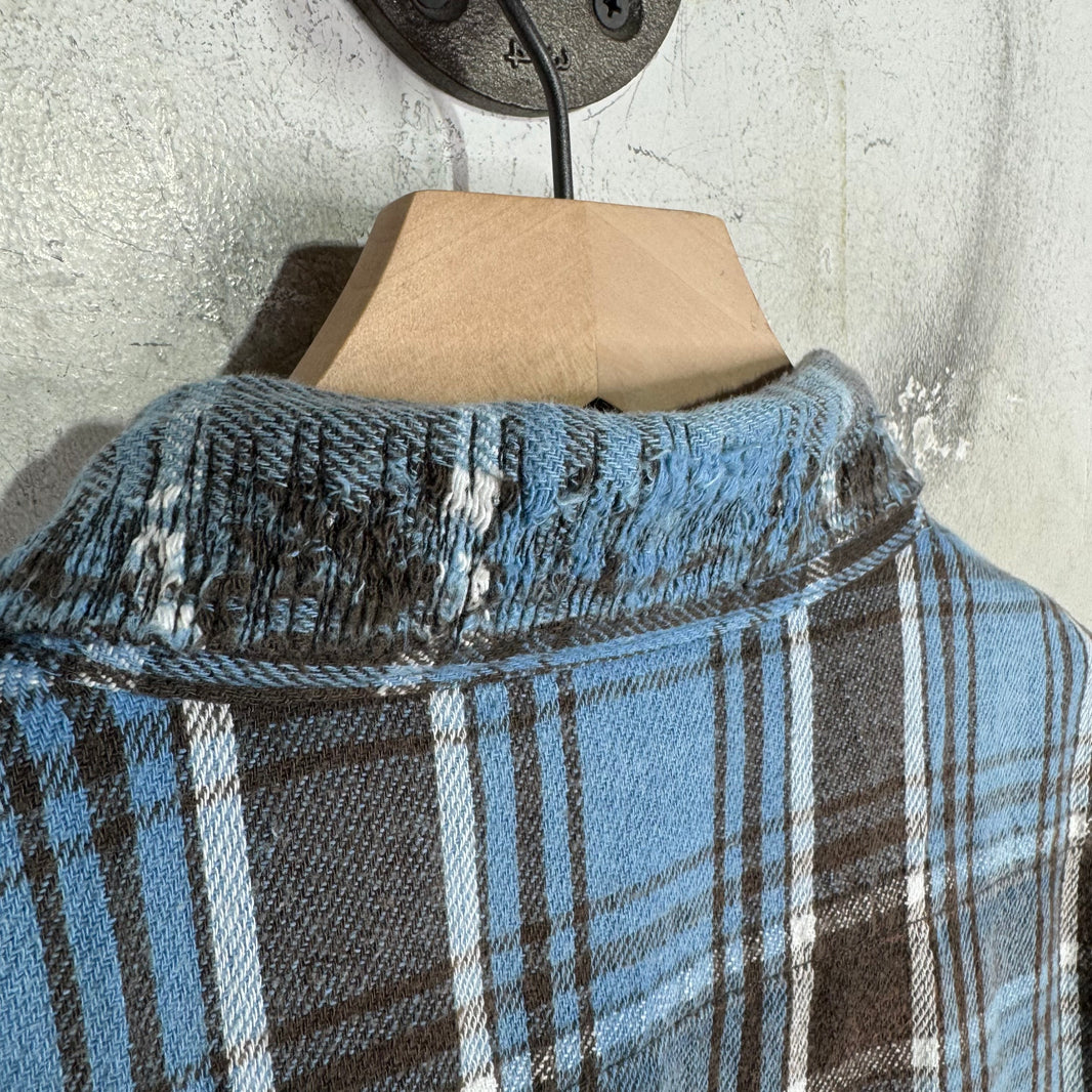 Saint Michael Distressed Plaid Flannel