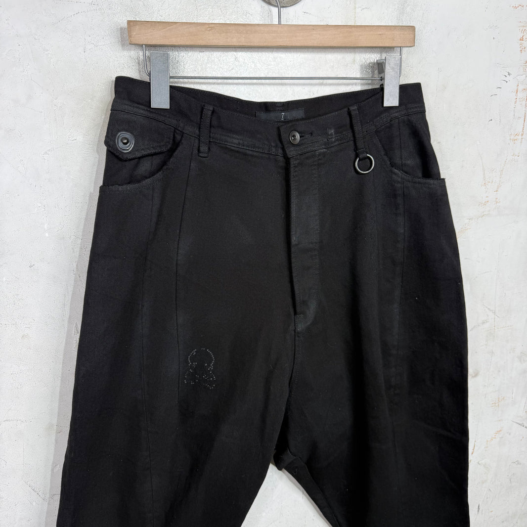 Julius SS13 Black Denim Capris