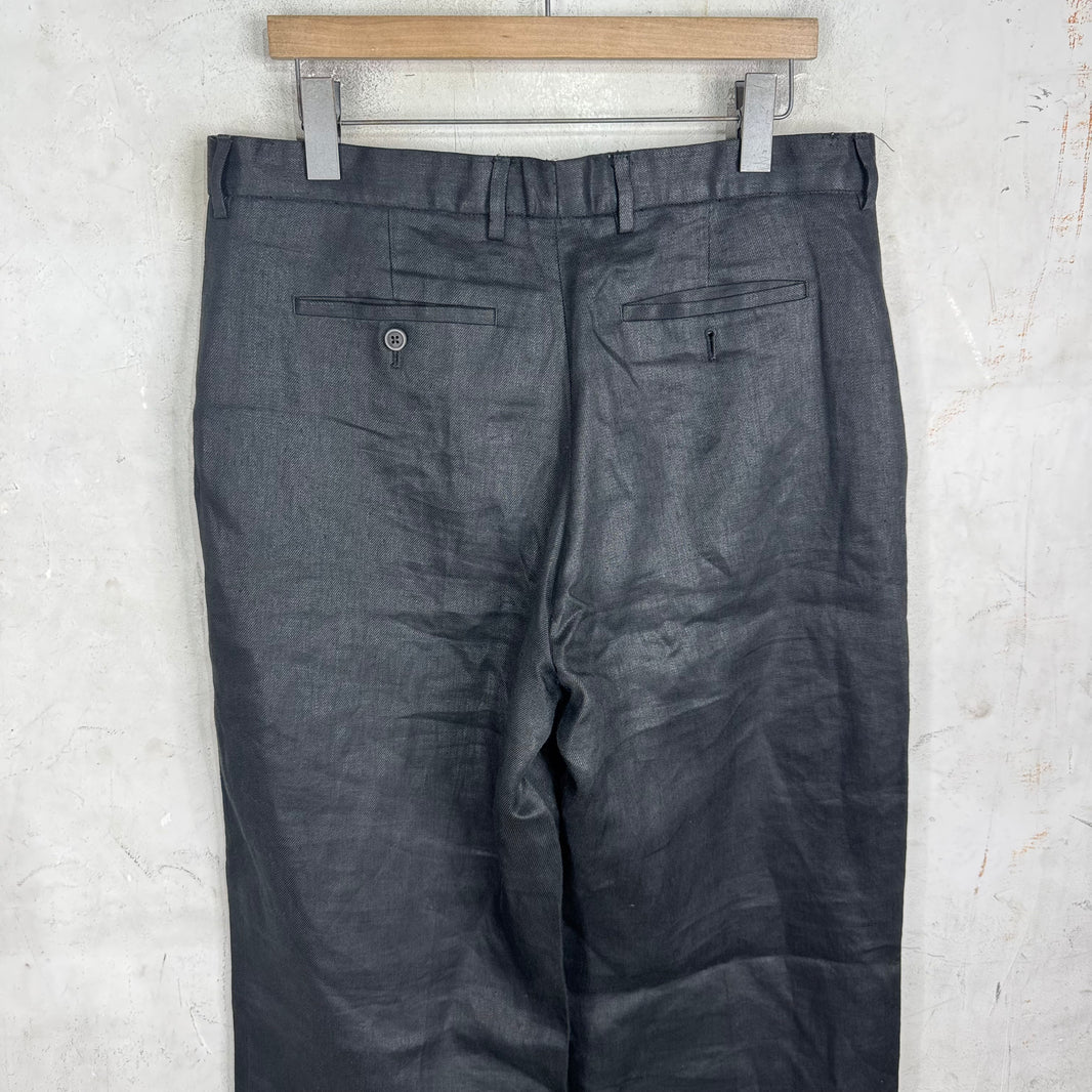 Rick Owens Linen Loose Straight Trousers