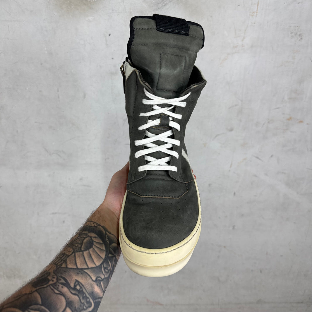 Rick Owens Grey Brushed Leather Geobaskets