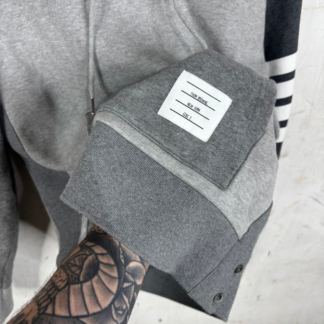 Thom Browne Tri Colored Grey Hoodie