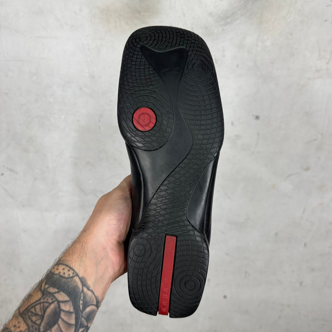 Prada Black Quilted Flat Leather Sneakers