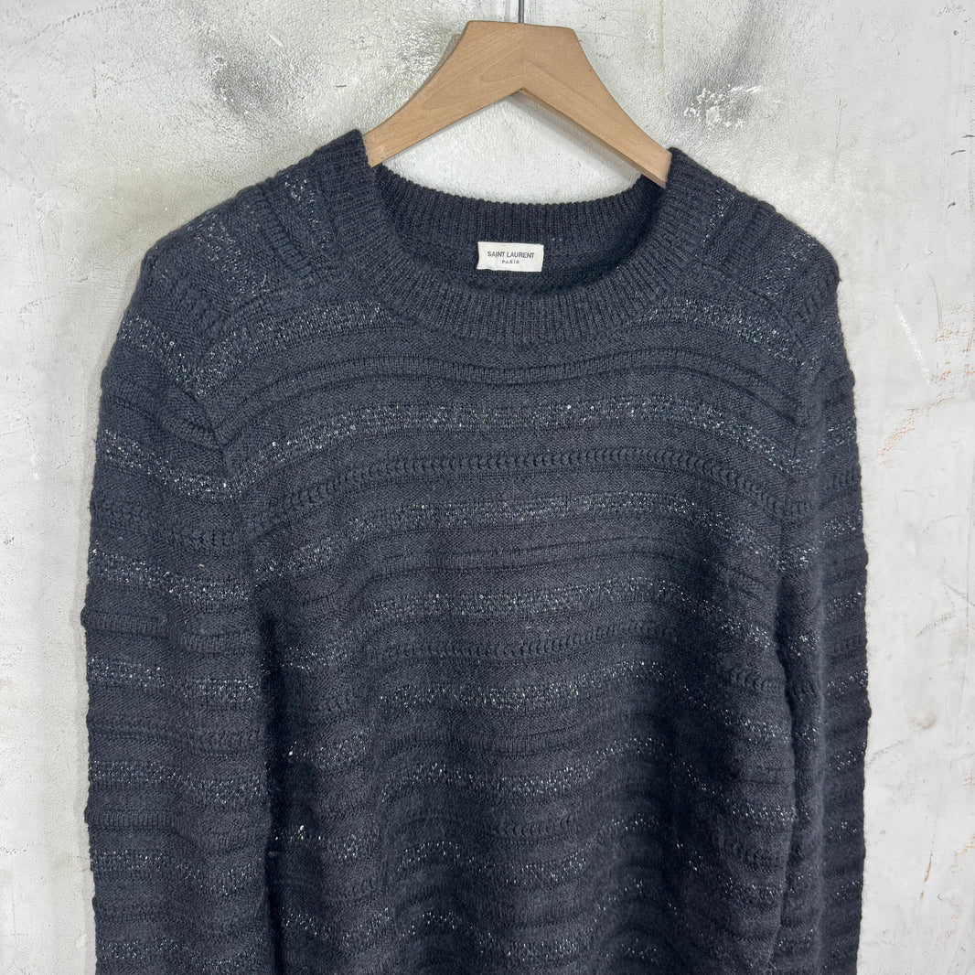 Saint Laurent Wool Blend Shimmer Knit Sweater
