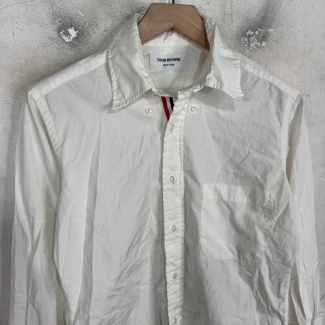 Thom Browne Plain White LS Buttoned Shirt