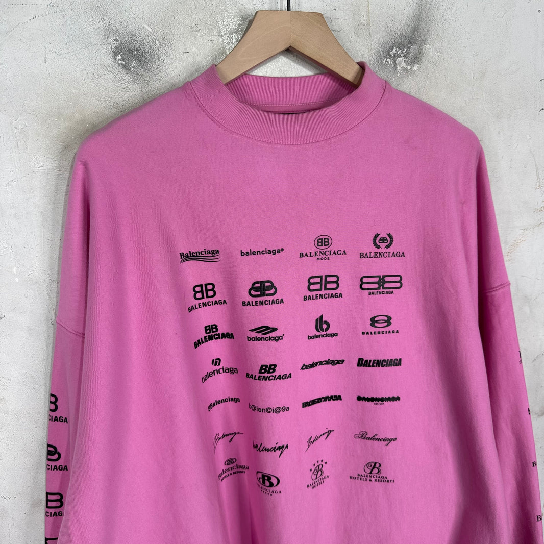 Balenciaga Sample Multi Logo Crewneck