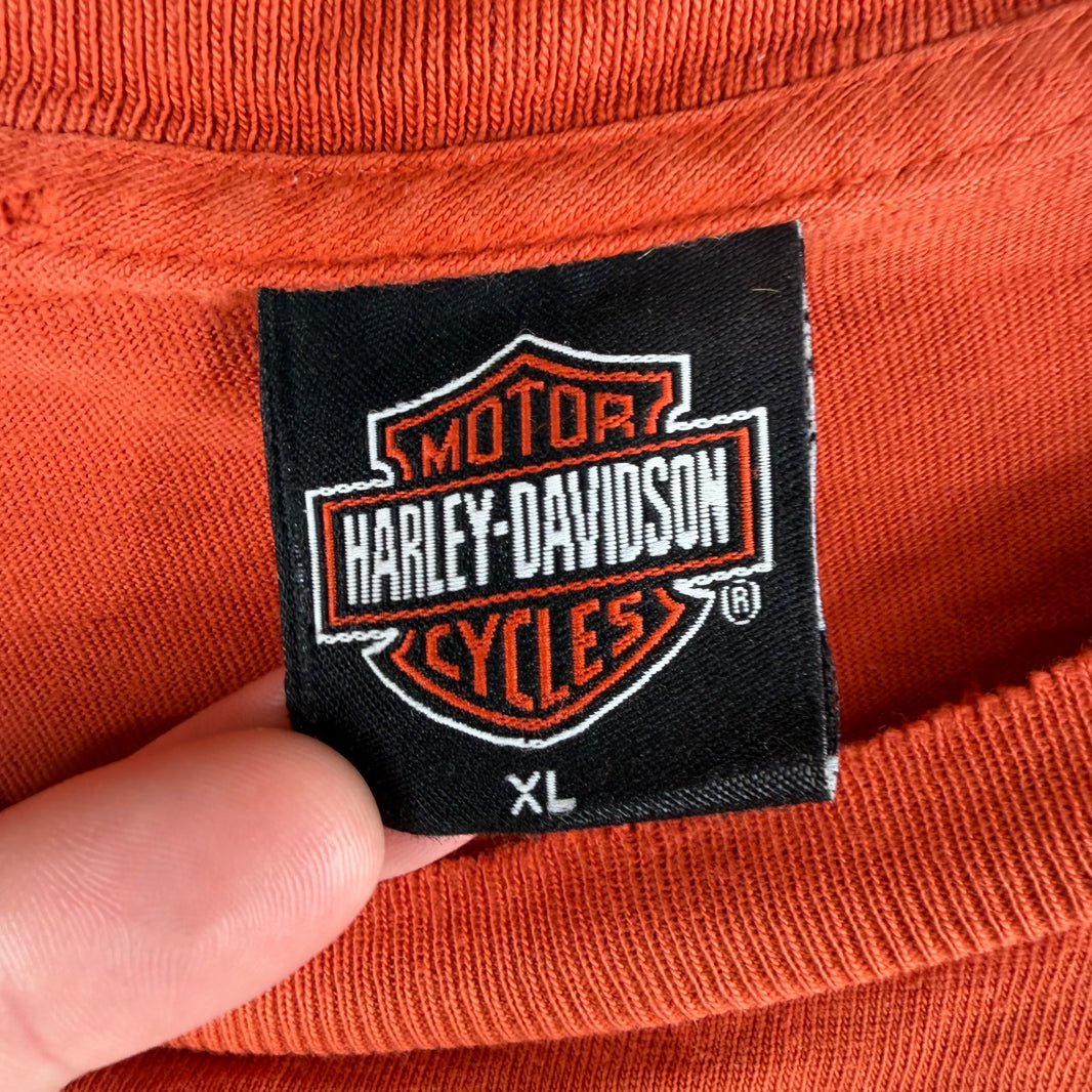 Vintage Smoked Harley Orange L/S T-Shirt