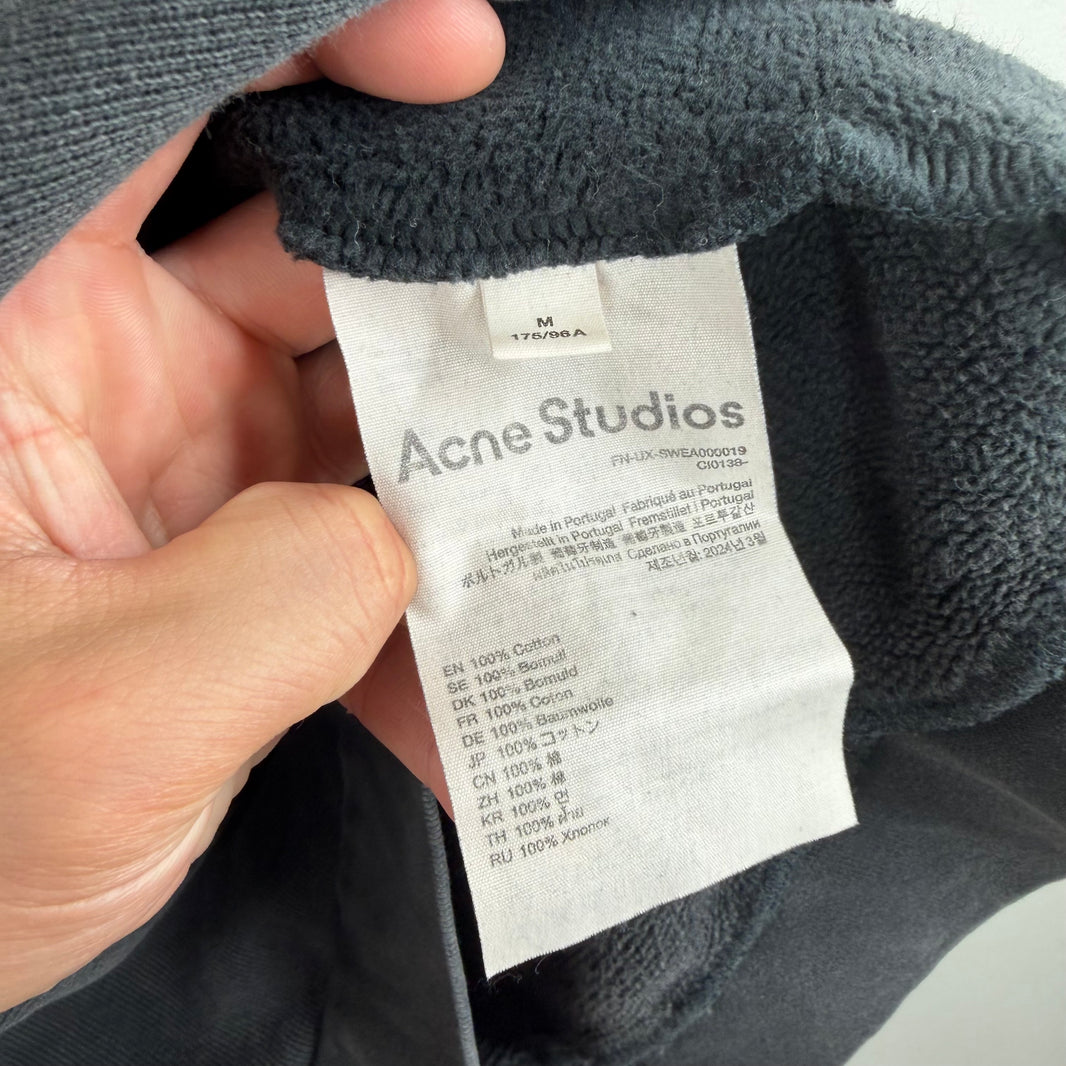 Acne Studios Plain Cropped Charcoal Gray Hoodie