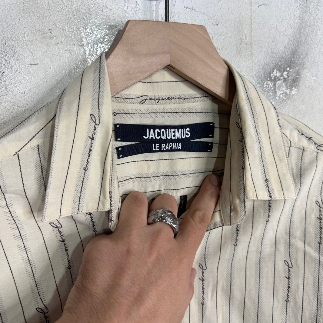 Jacquemus Pinstripe Script Logo LS Shirt