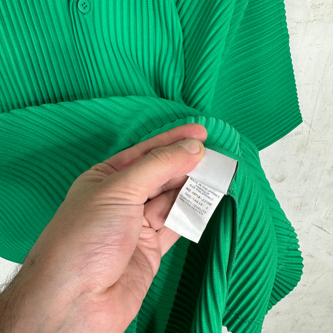 Issey Miyake Homme Plisse Green Buttoned Shirt