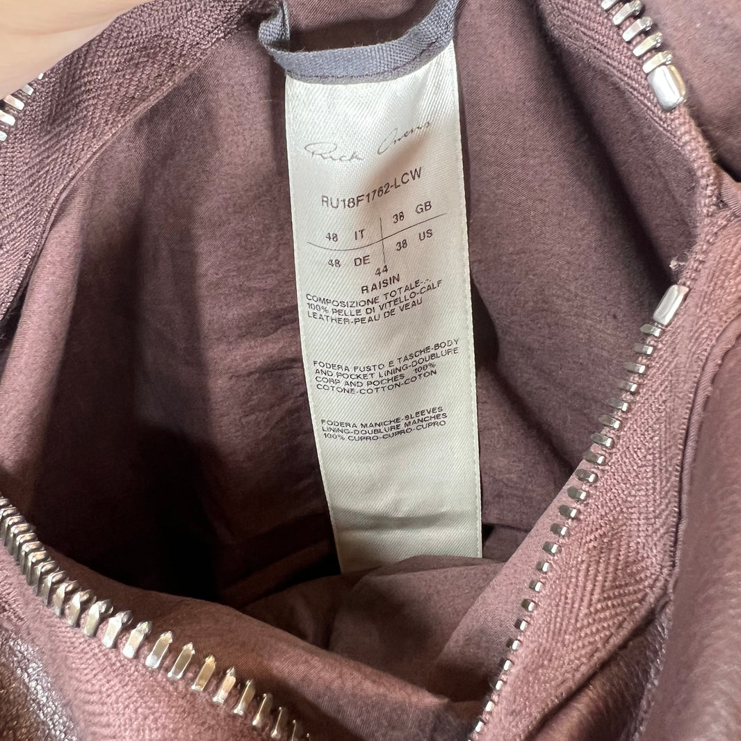 Rick Owens Raisin Leather Molino Jacket