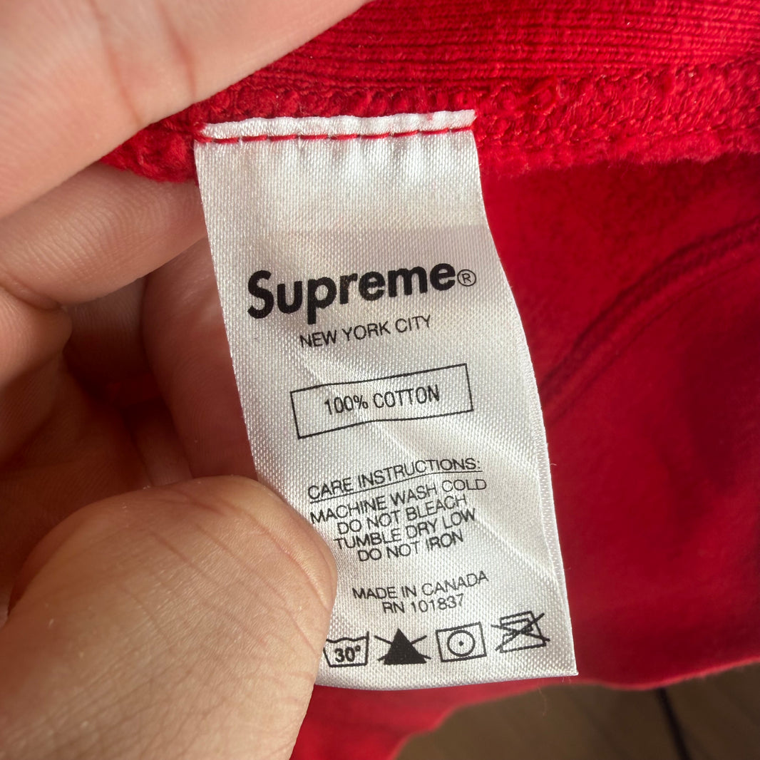 Supreme Kaws Red Chalk Box Logo Hoodie