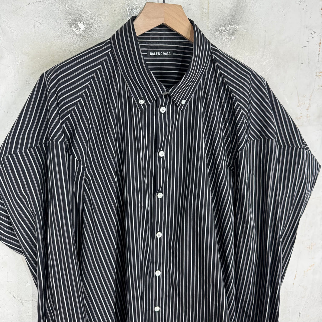 Balenciaga Pinstriped Steroid Button Up