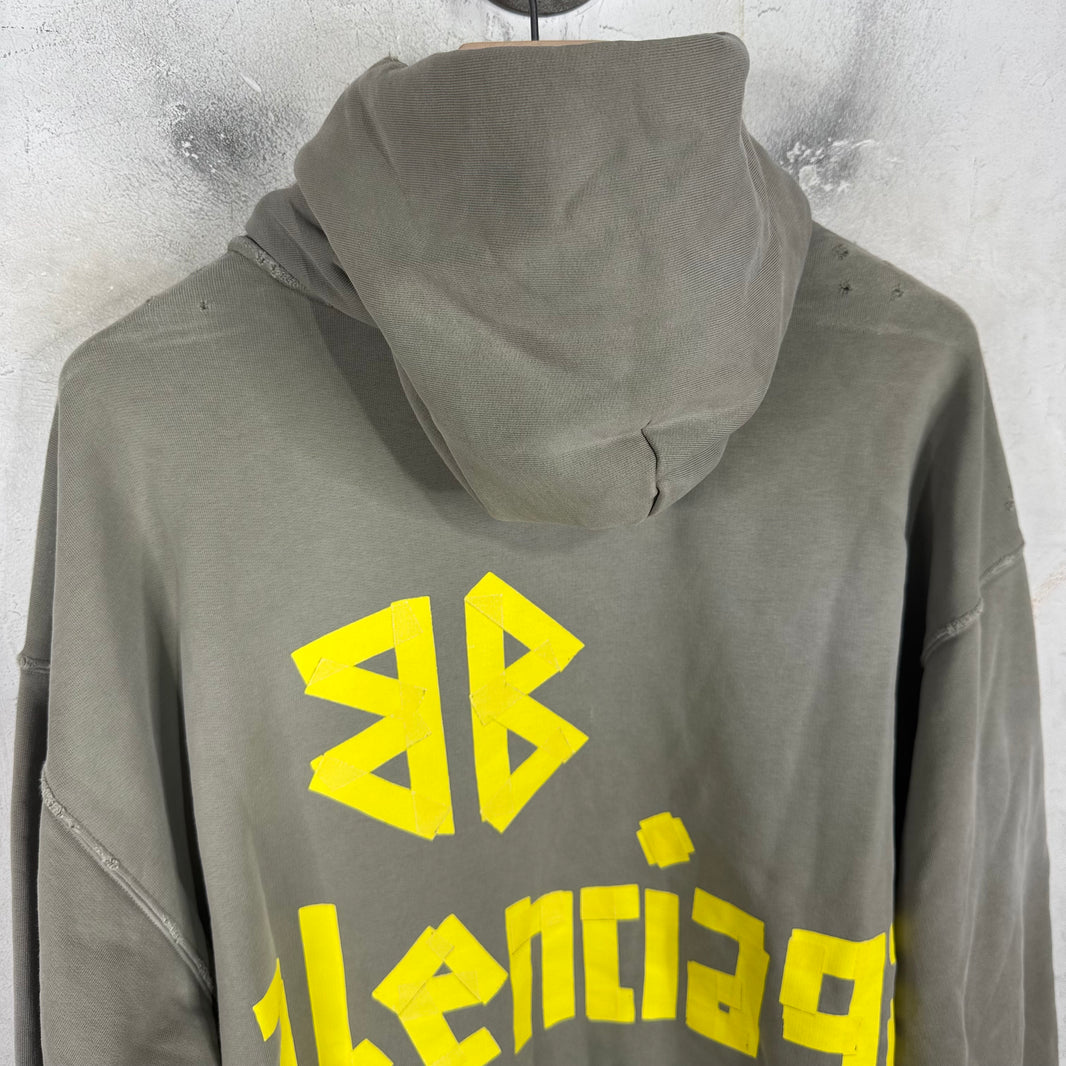 Balenciaga Grey Tape Pullover Hoodie