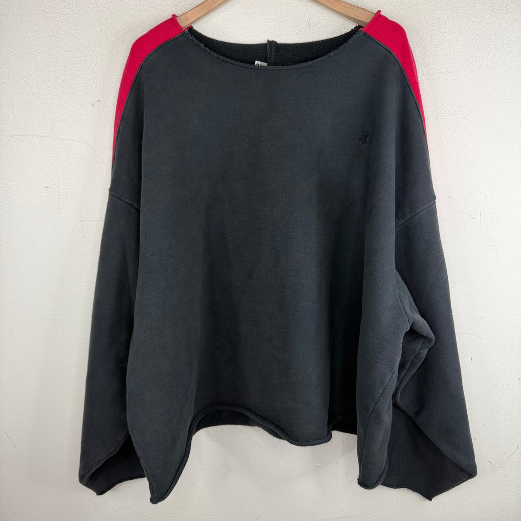 Greg Ross Cropped Gray/Red Sweater