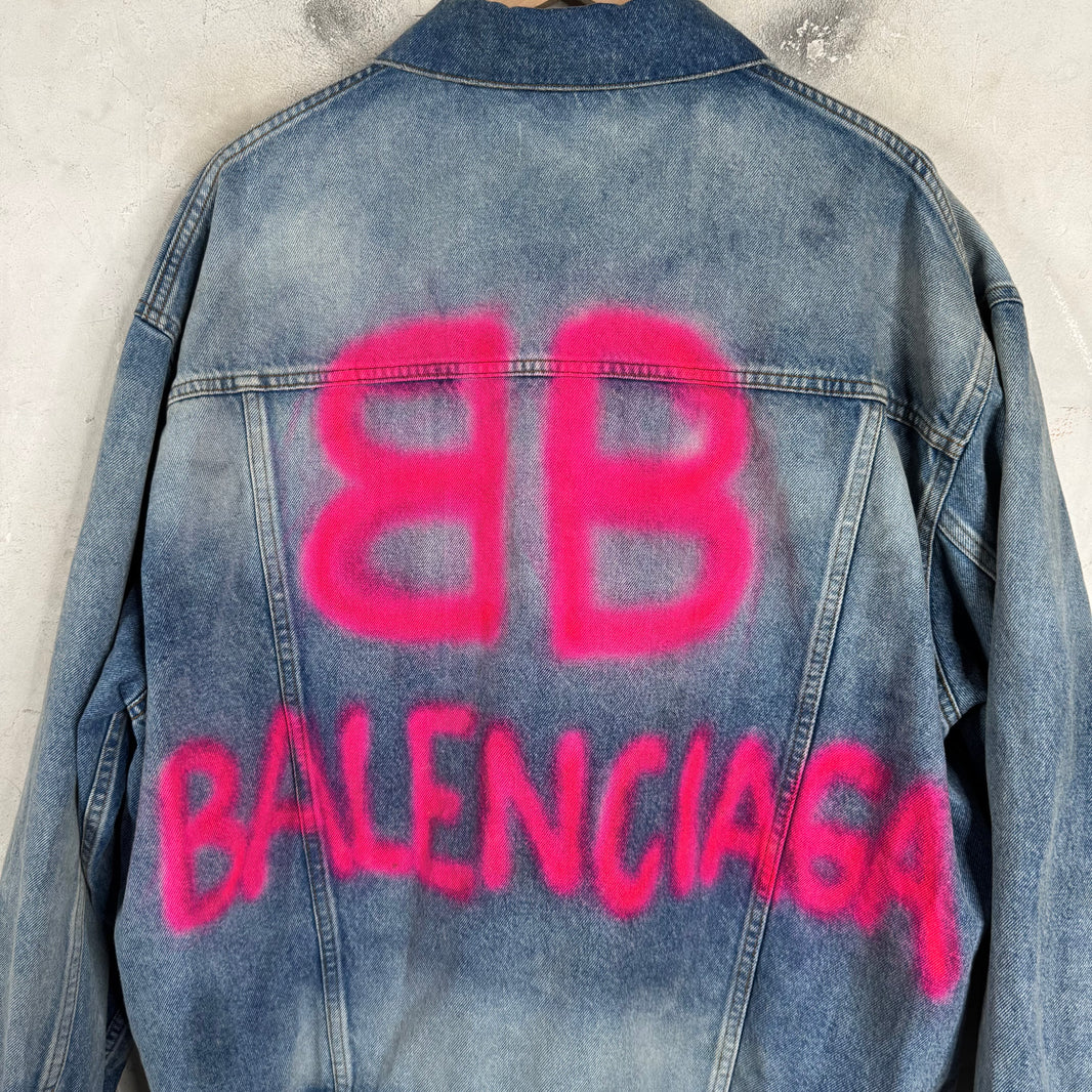 Balenciaga Sprayed Lightwash Denim Jacket