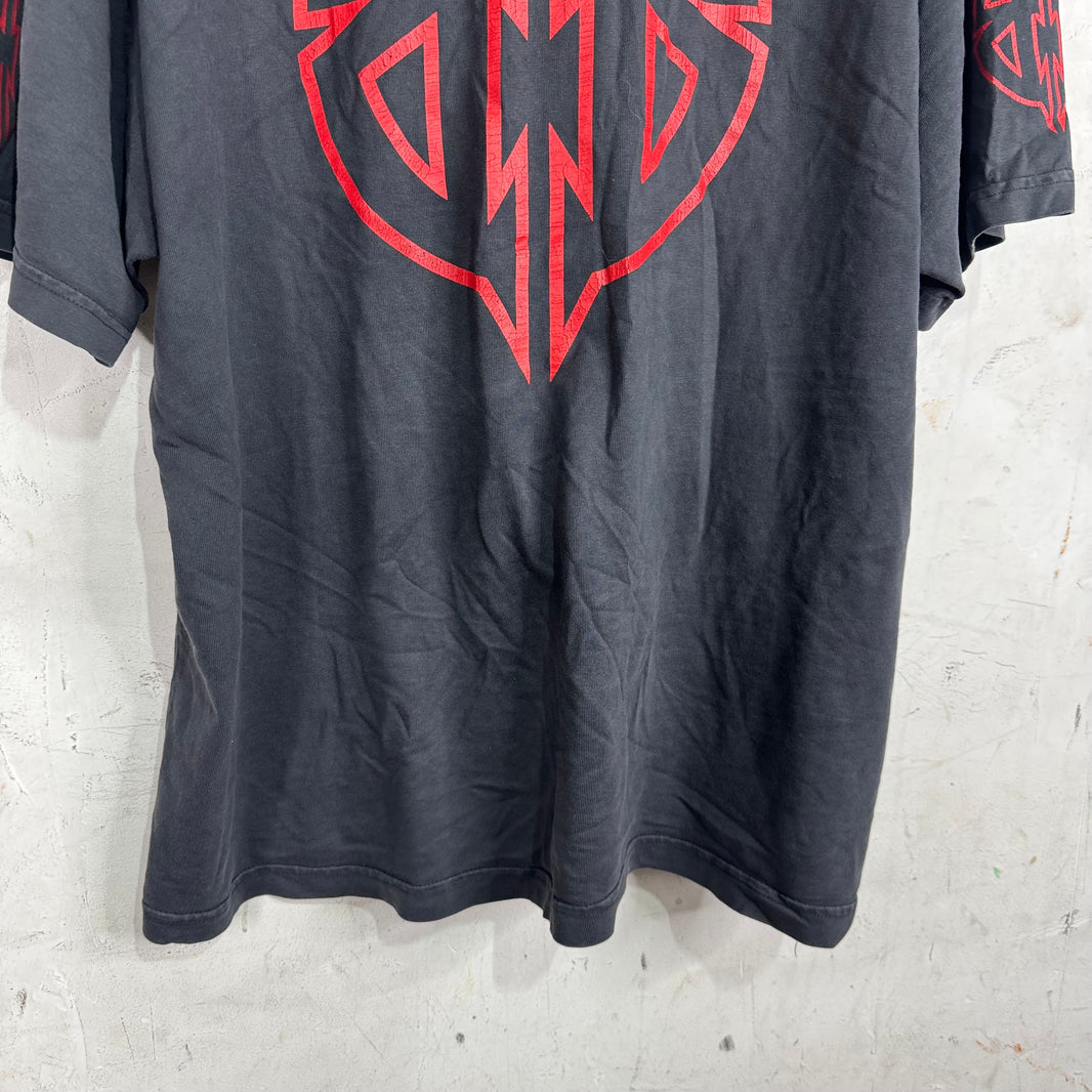 Balenciaga Red Metal Logo T-Shirt