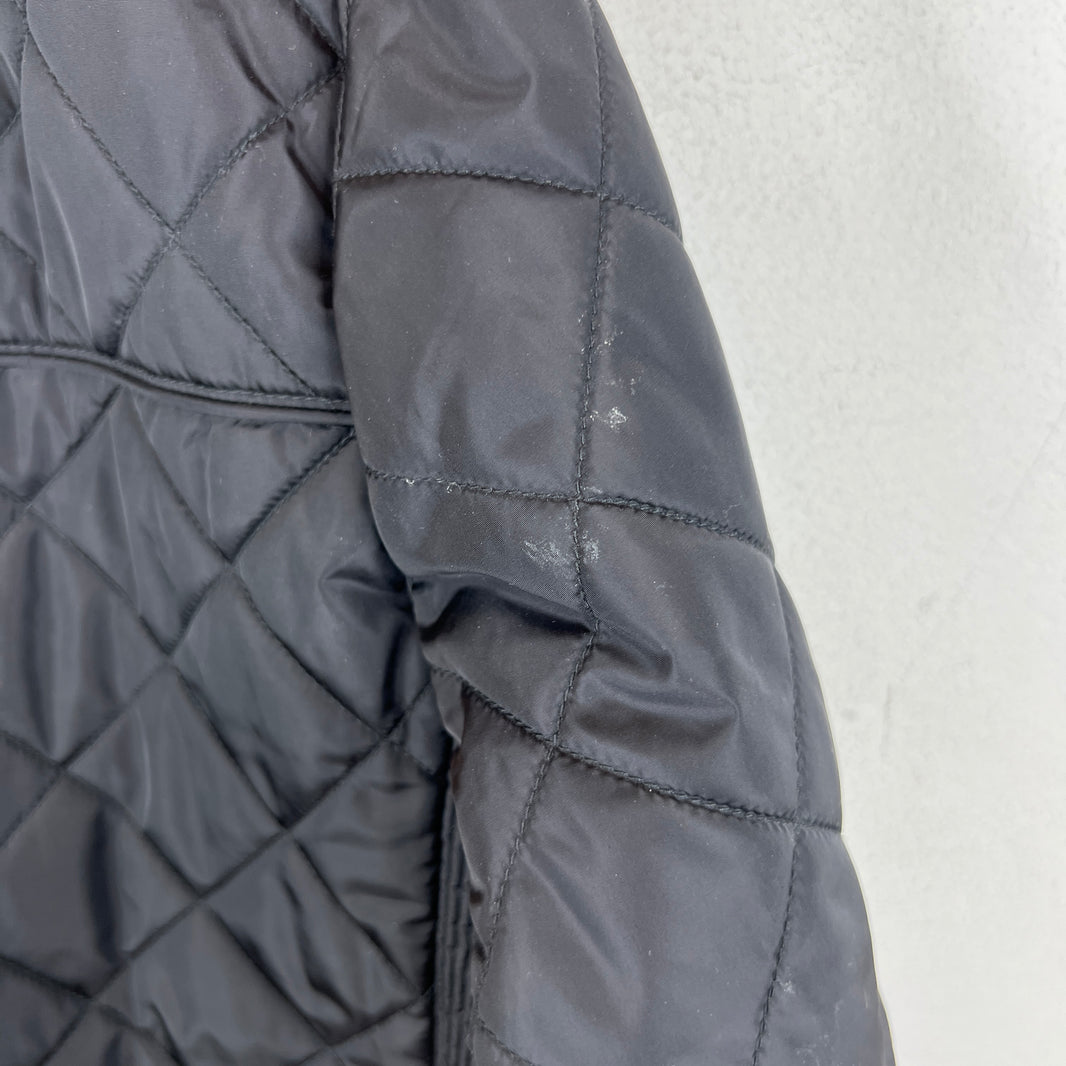 Prada Black Quilted Nylon Badge Zip Up Jacket