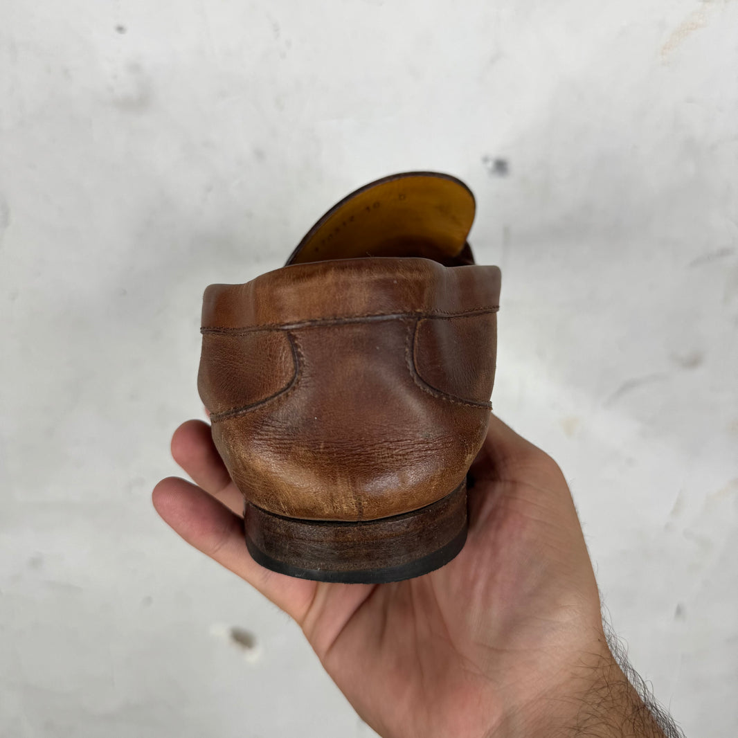 Gucci Brown Bamboo Tassled Loafers