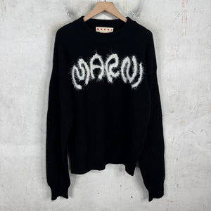 Marni Fuzzy Squiggle Logo Sweater