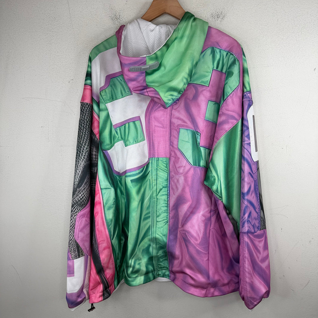 PDFCHANNEL Green/Pink Patchwork Hoodie