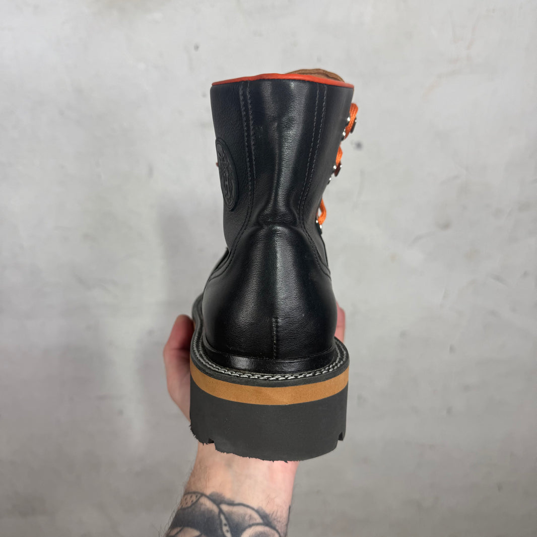 Hermes Leather Orange Trimmed Hiking Boots