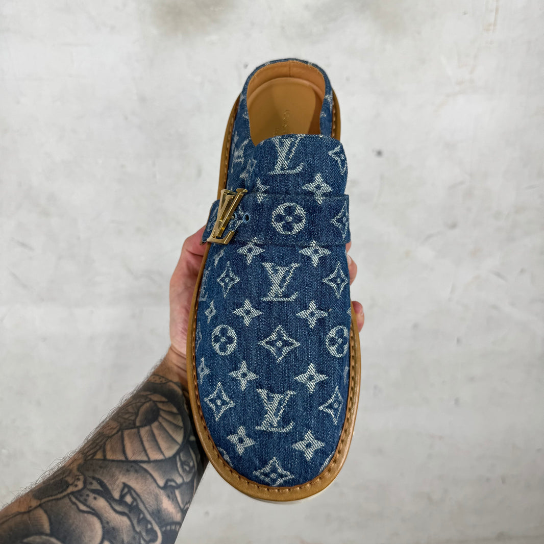 Louis Vuitton Denim Monogram Mules