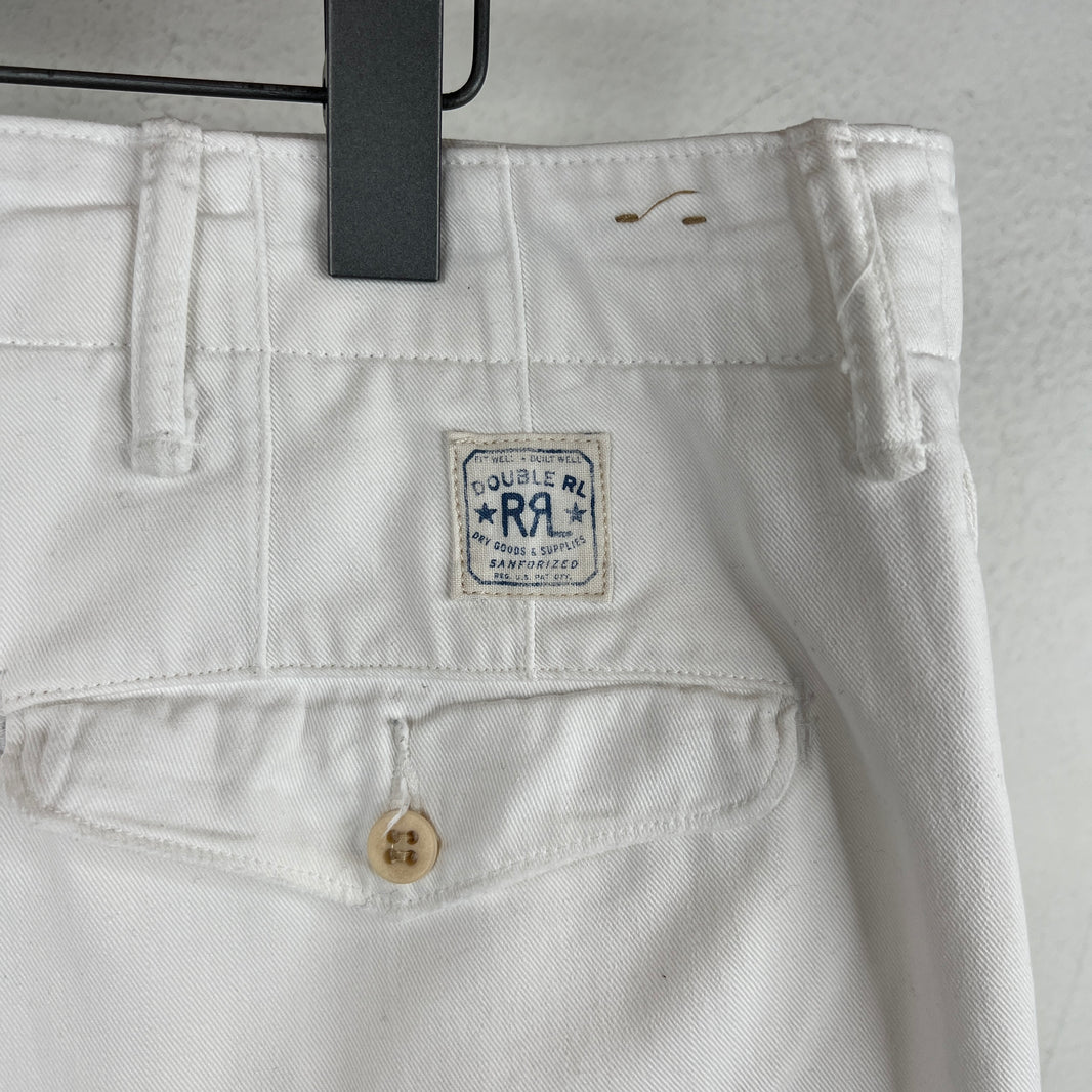 RRL White Cropped Shorts