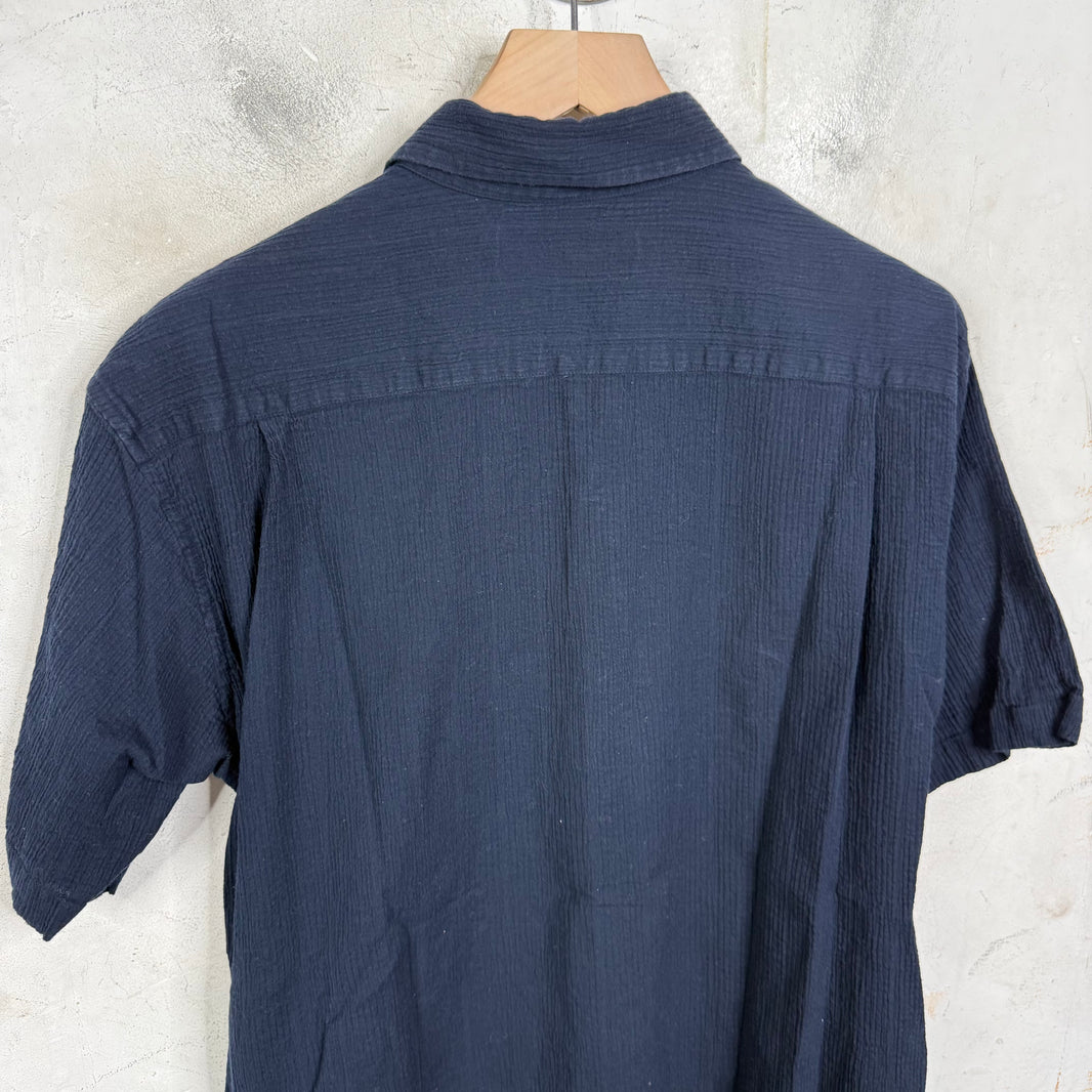 Issey Miyake Ribbed S/S Navy Shirt