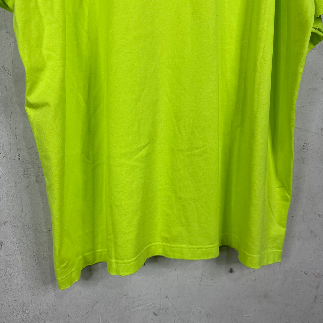 Balenciaga Neon Cracked Cap Logo T-Shirt