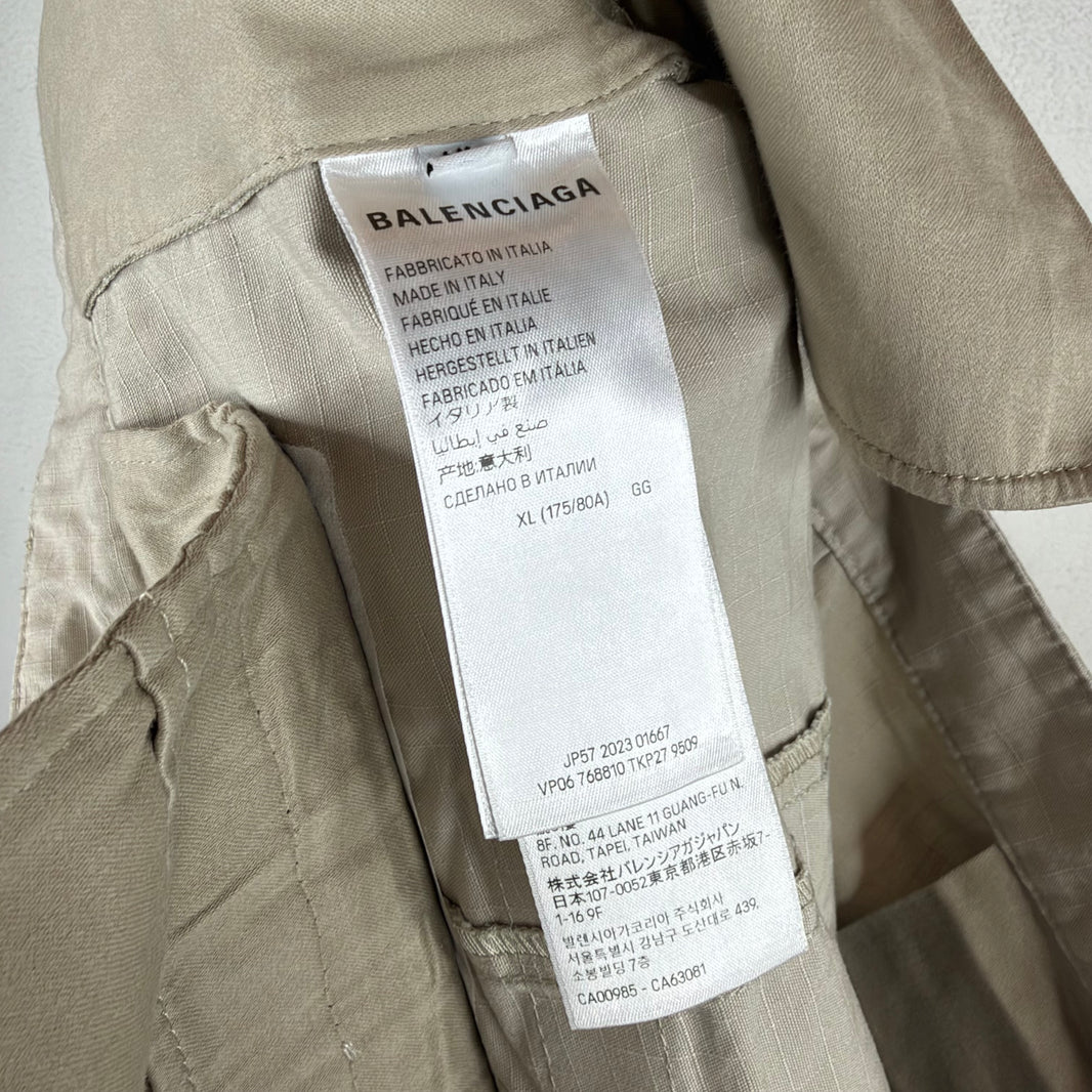 Balenciaga Flared Beige Convertible Cargo Pants
