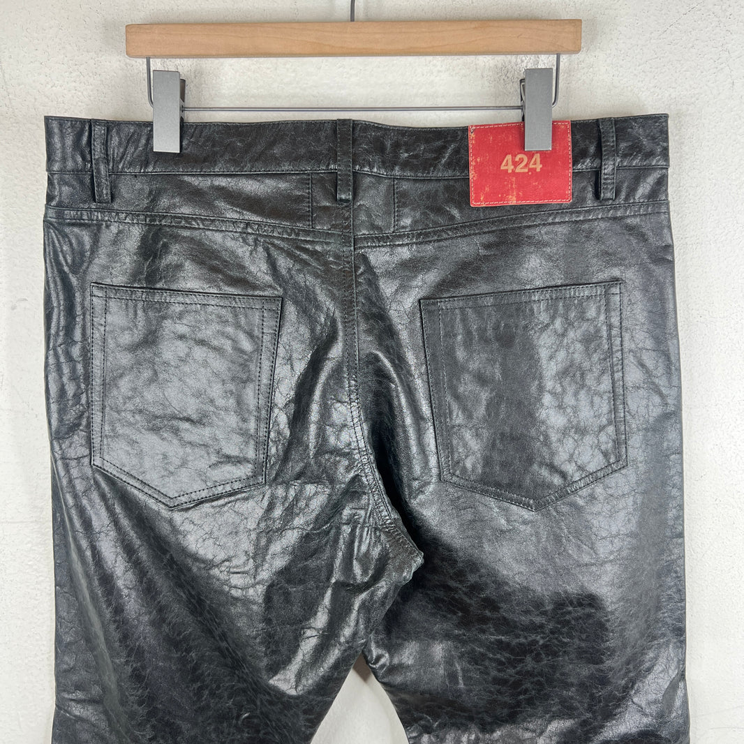 424 Paper Leather Jeans