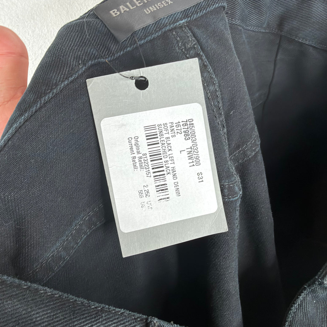 Balenciaga Double Leg Black Washed Pants