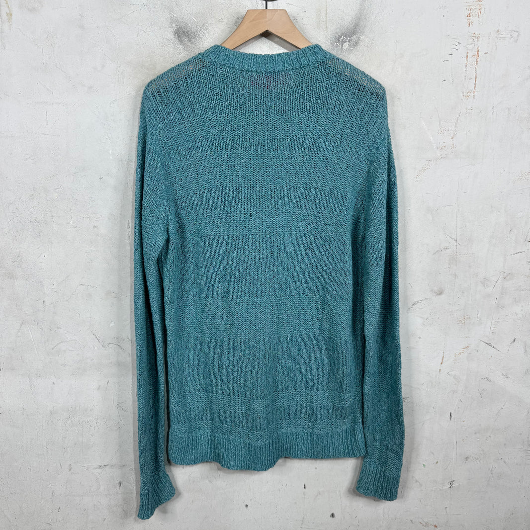 Elder Statesman Turquoise Cable Knit Sweater