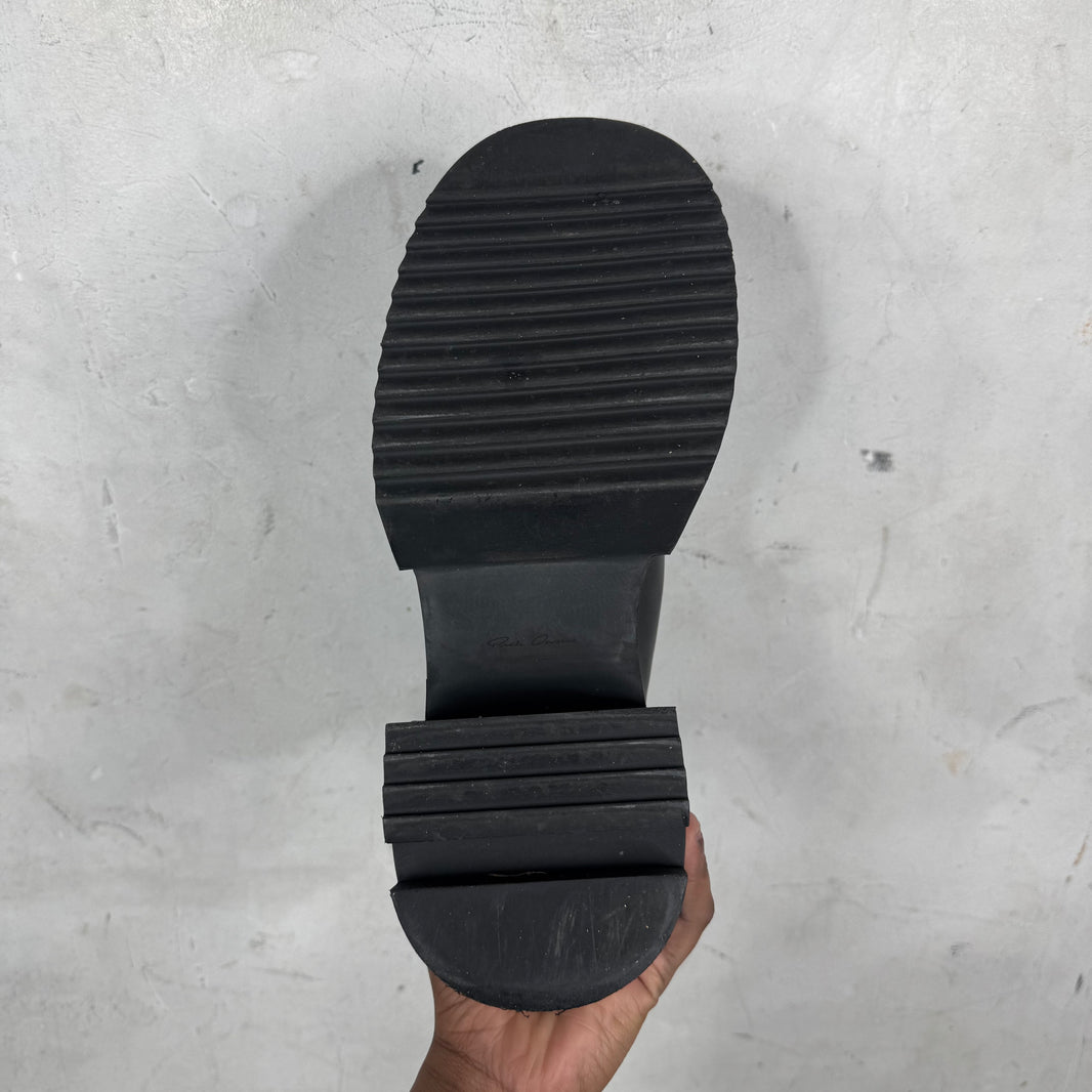 Rick Owens Leather Chelsea Bogun Boots