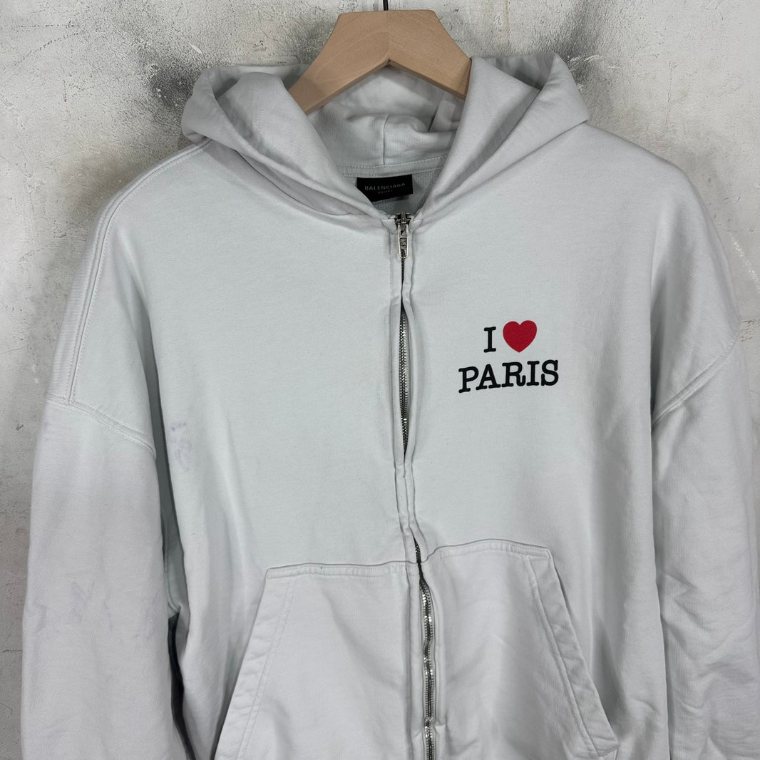 Balenciaga I Heart Paris Zip Hoodie