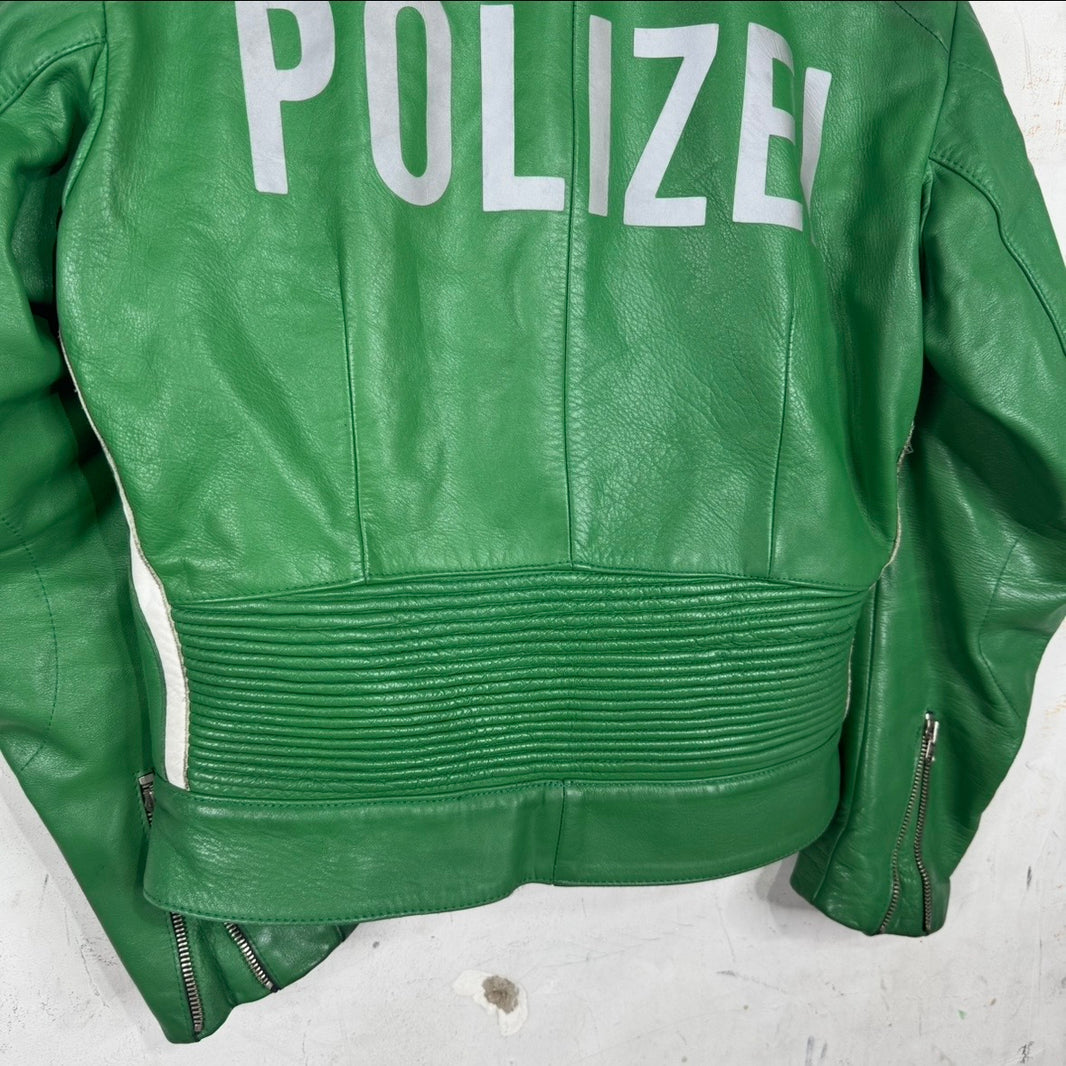 Vintage Polizei German Police Leather Jacket