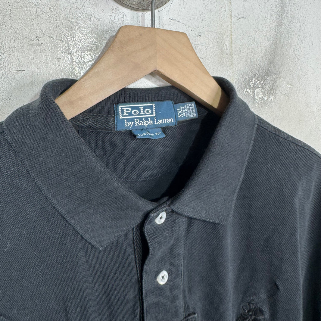 Ralph Lauren Tonal Black Diagnal Pony Polo